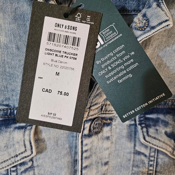 Only & Sons Onscome Trucker Jean Jacket - Size M - Picture 4 of 10